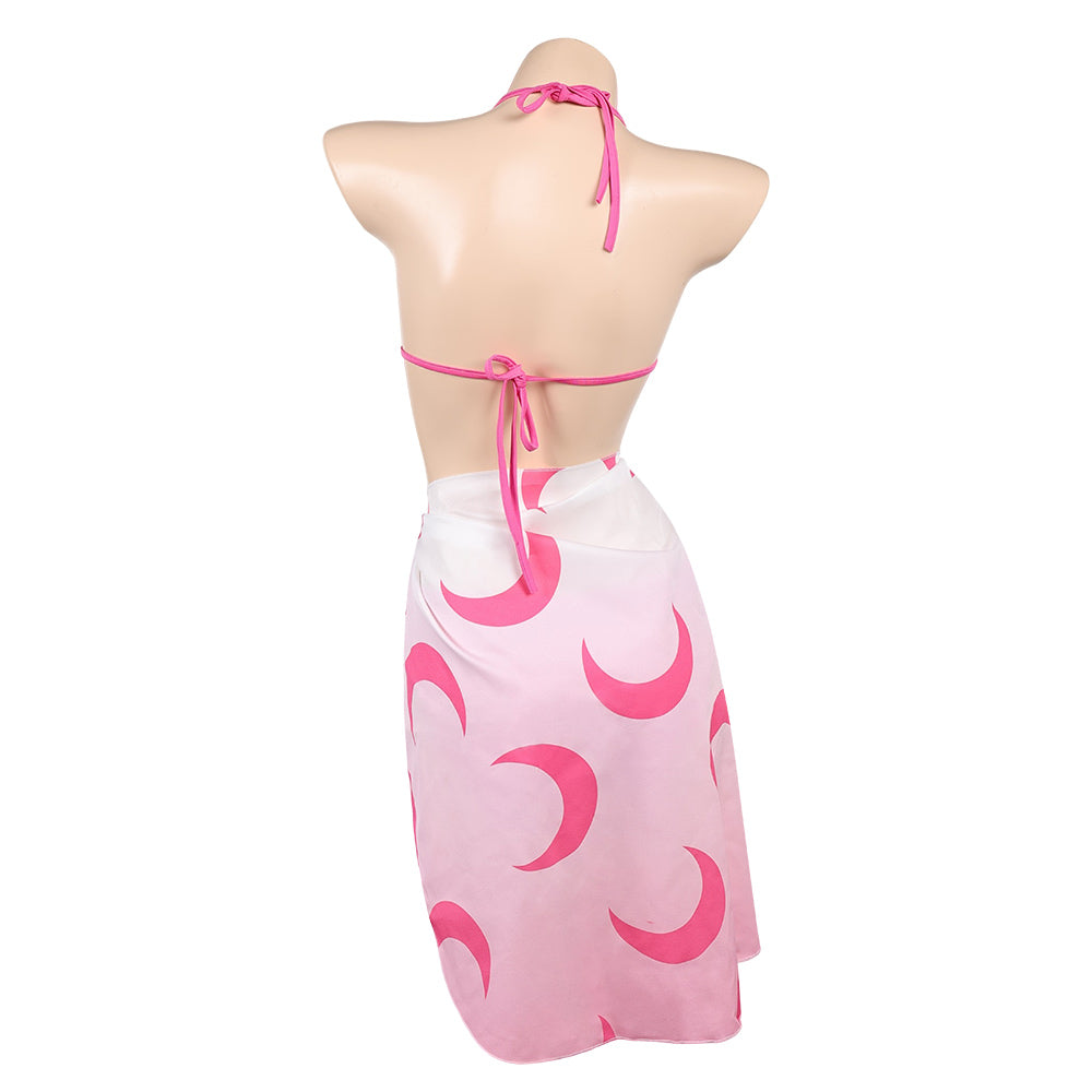 Cosplay Costume Princess Peach Super Mario Jeu Cosplay Maillot de Bain Bikini Rose Femme