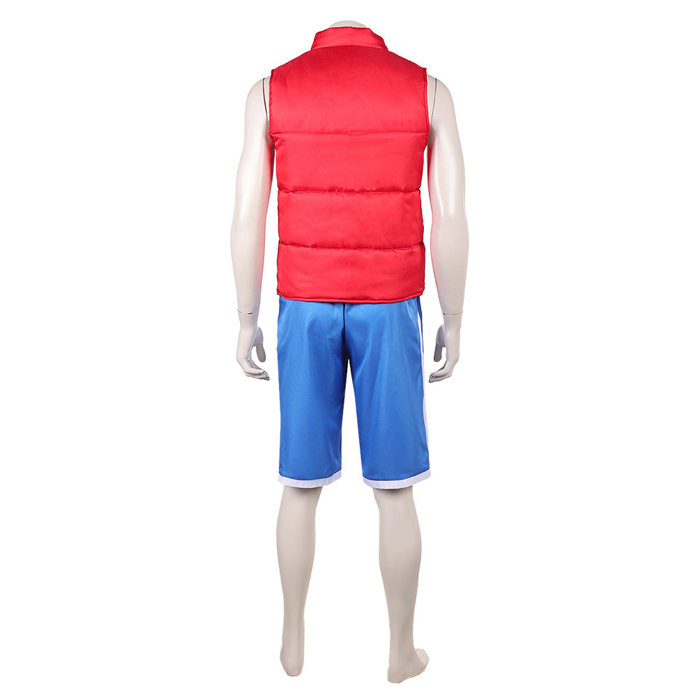 Cosplay Costume Raww Forgotten Island(2026) Film Cosplay Gilet Rouge+Short Bleu Homme