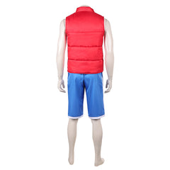 Cosplay Costume Raww Forgotten Island(2026) Film Cosplay Gilet Rouge+Short Bleu Homme