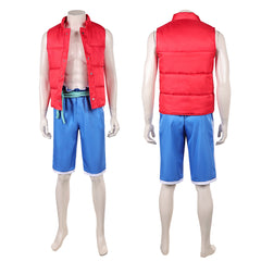 Cosplay Costume Raww Forgotten Island(2026) Film Cosplay Gilet Rouge+Short Bleu Homme
