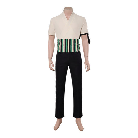 Cosplay Costume Roronoa Zoro One Piece Live Action 2(2026) TV Cosplay Tenue Noire et Beige Homme