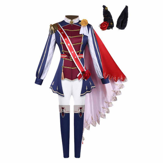 Cosplay Costume Rose Kingdom Pretty Derby Anime Cosplay Tenue Bleue et Rouge Femme
