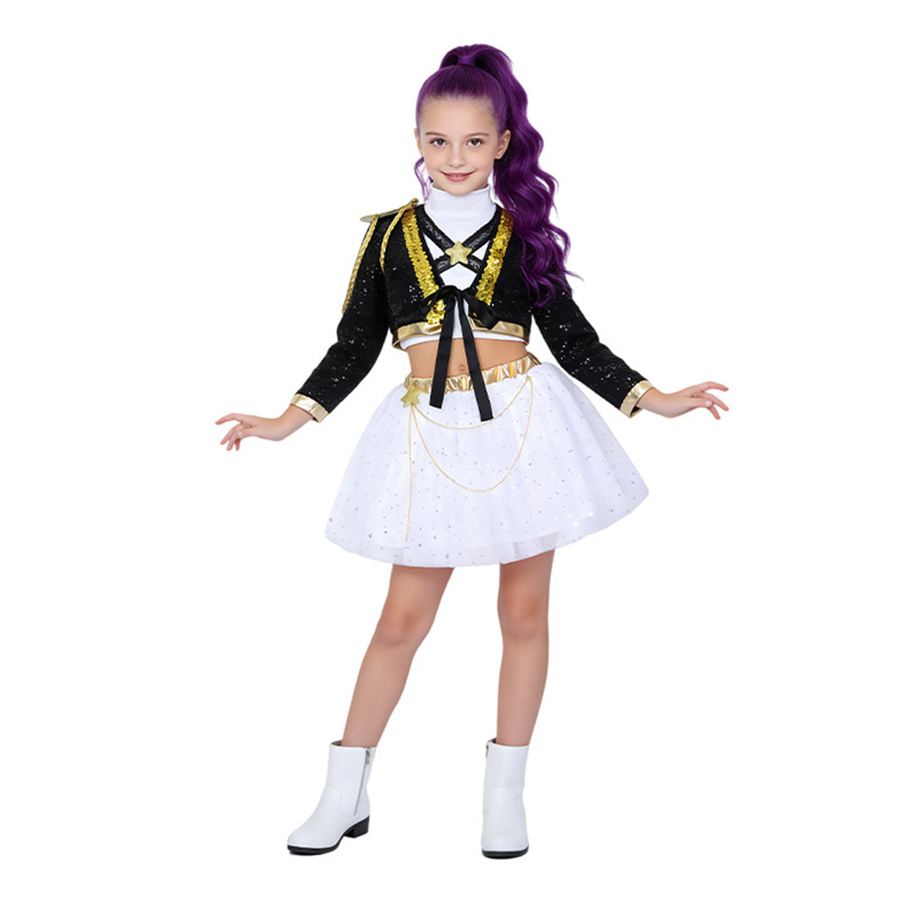 Cosplay Costume Rumi KDH Film Cosplay Tenue Noire Enfant
