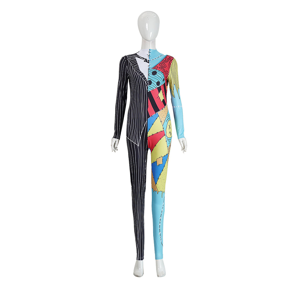 Cosplay Costume Sally The Nightmare Before Christmas(1993) Film Cosplay Combinaison Noire Femme