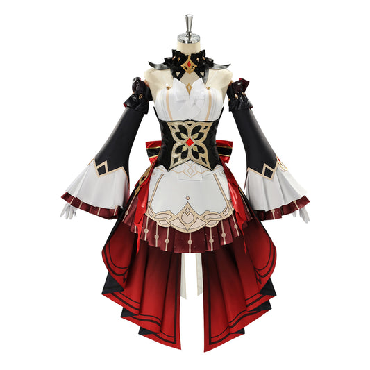 Cosplay Costume Sandone The Marionette Fatui Harbinger Genshin Impact Jeu Cosplay Tenue Rouge et Noire Femme