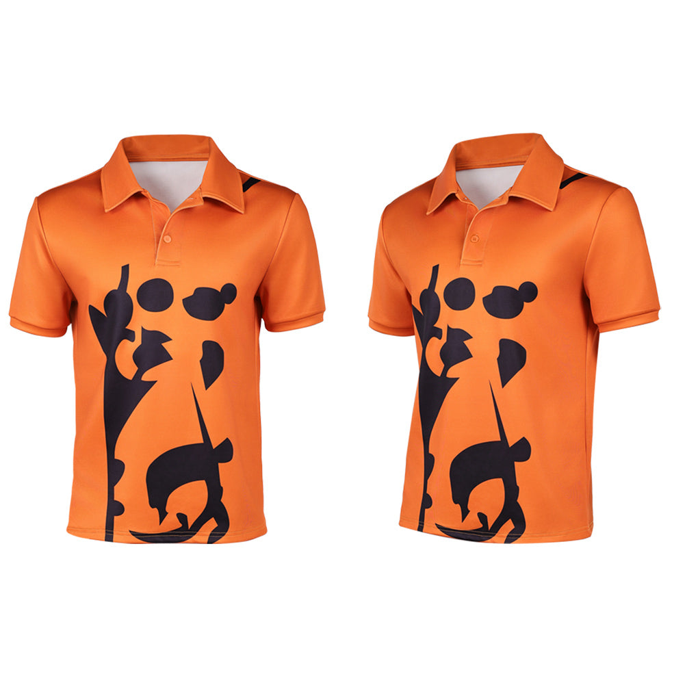 Cosplay Costume Sanji One Piece Live Action 2(2026) TV Cosplay Chemise Polo Orange Homme