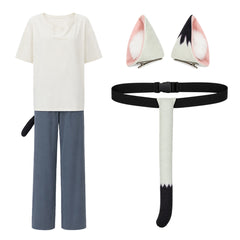 Cosplay Costume Sato Yaniko Chainsmoker Cat(2026) Anime Cosplay Tenue Beige et Grise Femme