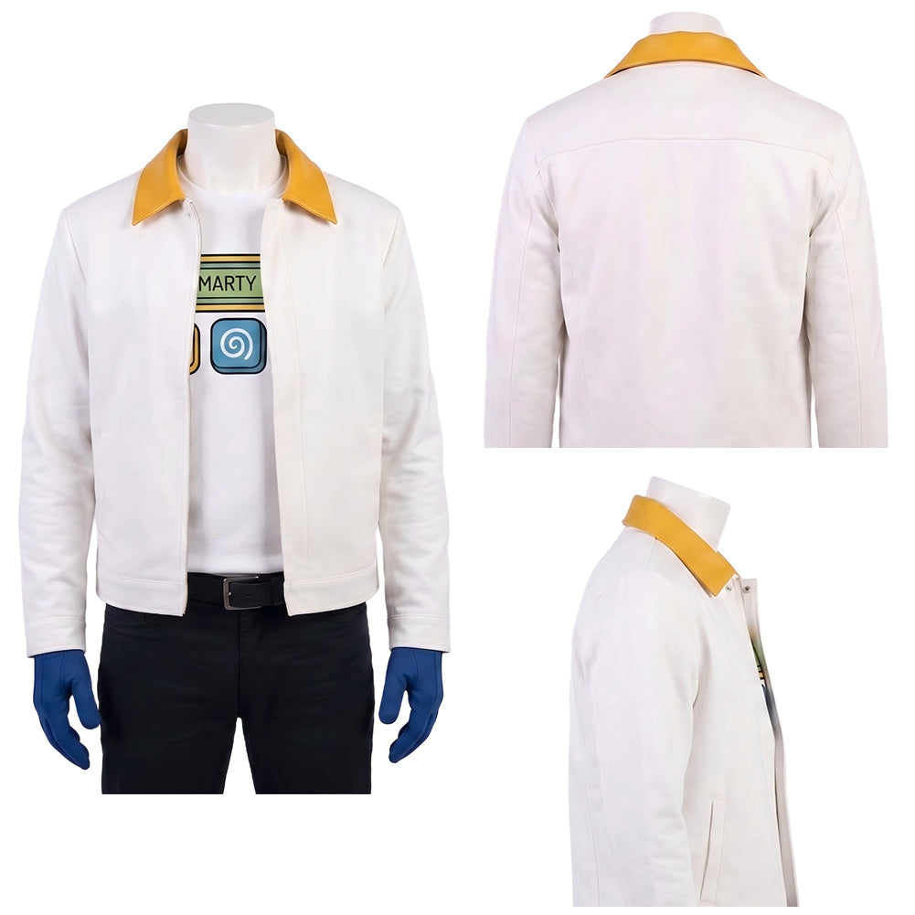 Cosplay Costume Smarty Pants Film Cosplay Tenue Blanche Homme