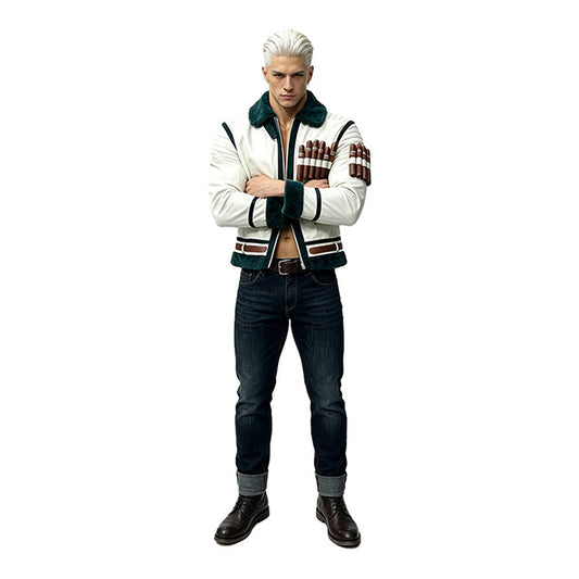 Cosplay Costume Smoker One Piece Live Action 2(2026) TV Cosplay Veste Blanche Homme