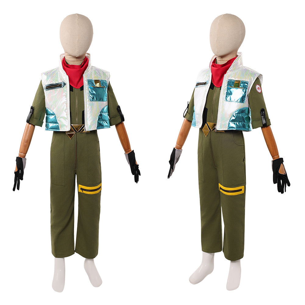 Cosplay Costume Star Fox McCloud The Super Mario Galaxy Movie(2026) Film Cosplay Tenue Verte Enfant