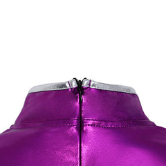 Cosplay Costume Starfire Teen Titans TV Cosplay Tenue Violette en Simili Cuir Brillant Femme