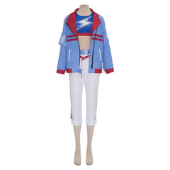 Cosplay Costume Tamamo Cross Pretty Derby Anime Cosplay Tenue Blanche et Bleue Femme