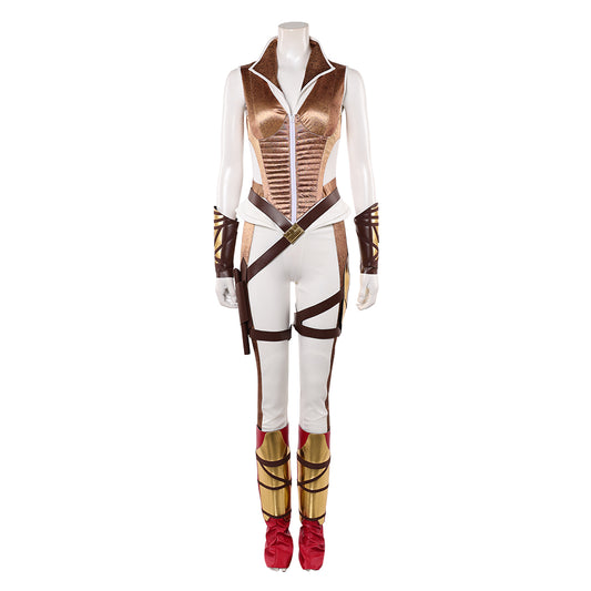 Cosplay Costume Teela Les Maîtres de l'Univers(2026) Film Cosplay Tenue Dorée et Blanche Femme