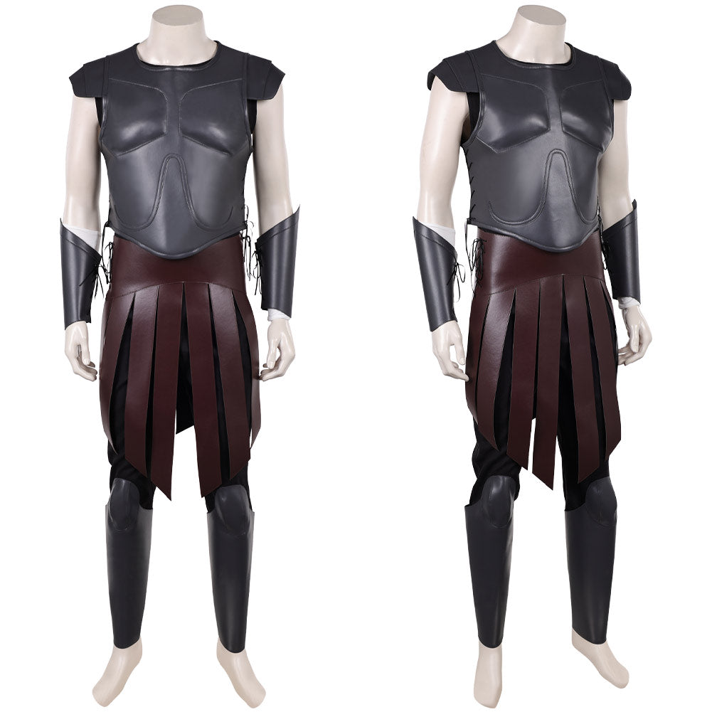 Cosplay Costume Telemachus The Odyssey(2026) Film Cosplay Tenue Noire de Cuir Homme