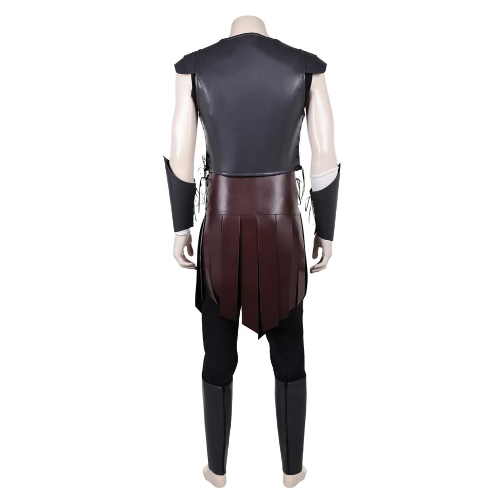 Cosplay Costume Telemachus The Odyssey(2026) Film Cosplay Tenue Noire de Cuir Homme