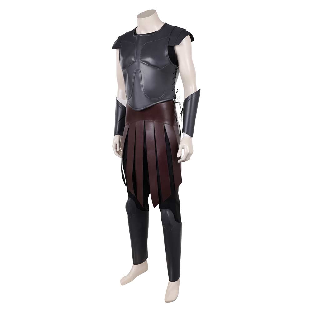 Cosplay Costume Telemachus The Odyssey(2026) Film Cosplay Tenue Noire de Cuir Homme