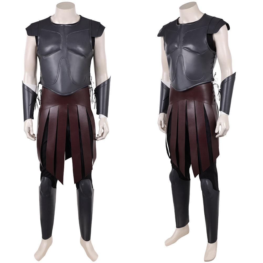 Cosplay Costume Telemachus The Odyssey(2026) Film Cosplay Tenue Noire de Cuir Homme