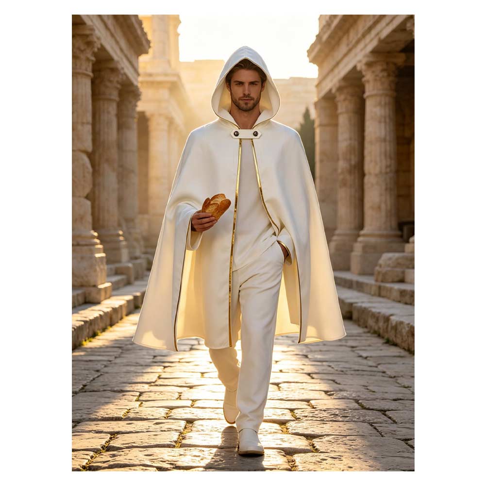 Cosplay Costume Temenos Mistral Octopath Traveler Jeu Cosplay Cape Blanche Homme