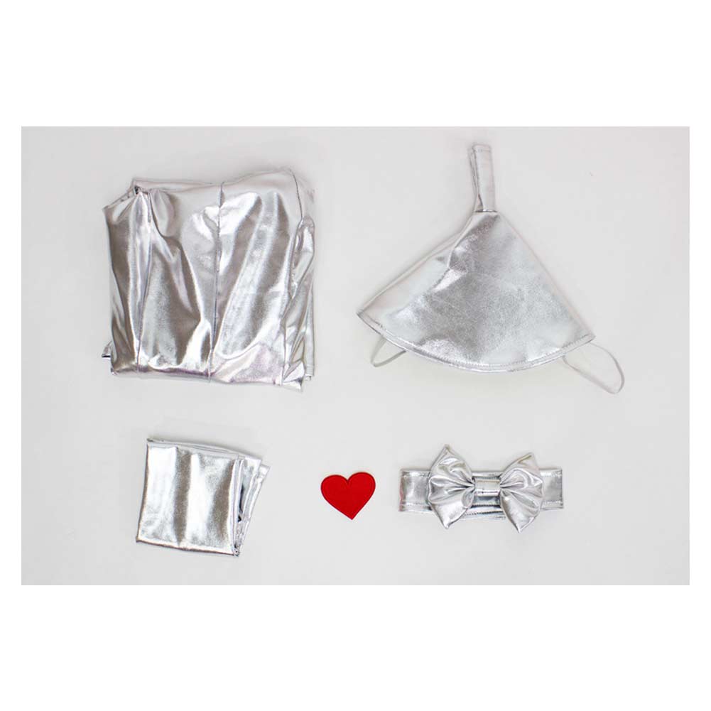 Cosplay Costume Tin Man Le Magicien d'Oz Film Cosplay Combinaison Argentée Femme