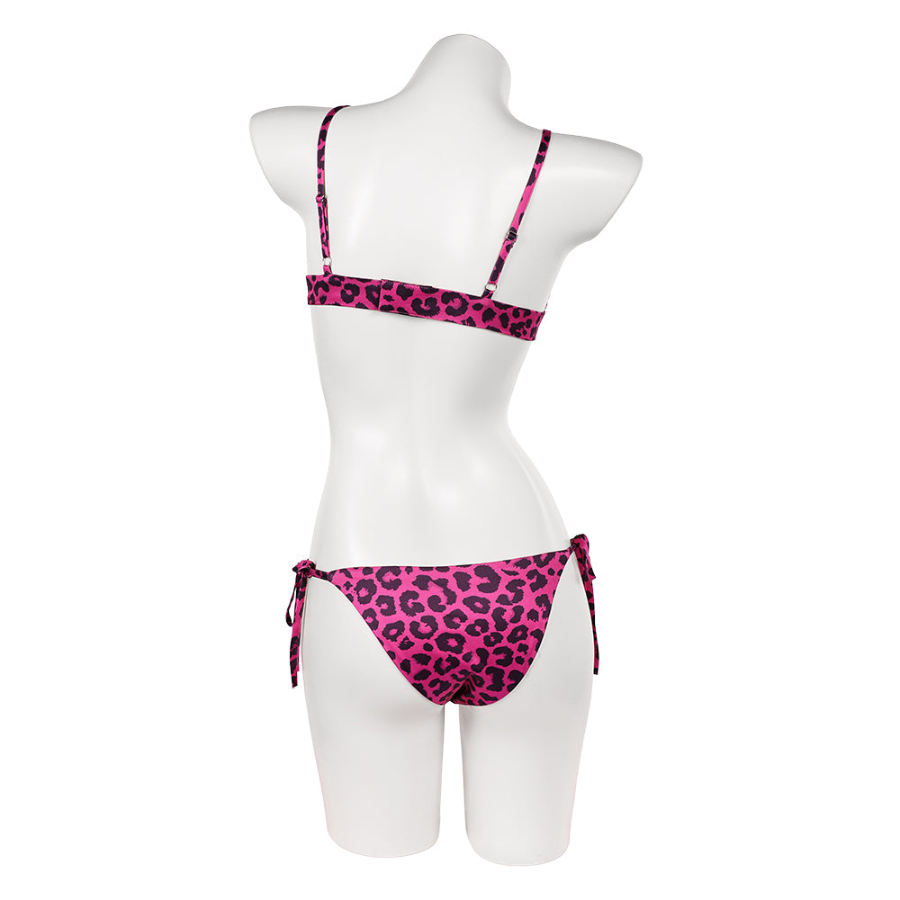 Cosplay Costume Tommy Lucia Caminos GTA(2026) Jeu Cosplay Maillot de Bain Bikini Rose à Imprimé Léopard Femme