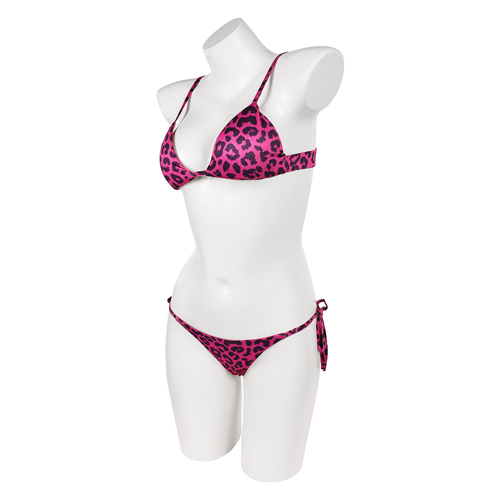 Cosplay Costume Tommy Lucia Caminos GTA(2026) Jeu Cosplay Maillot de Bain Bikini Rose à Imprimé Léopard Femme