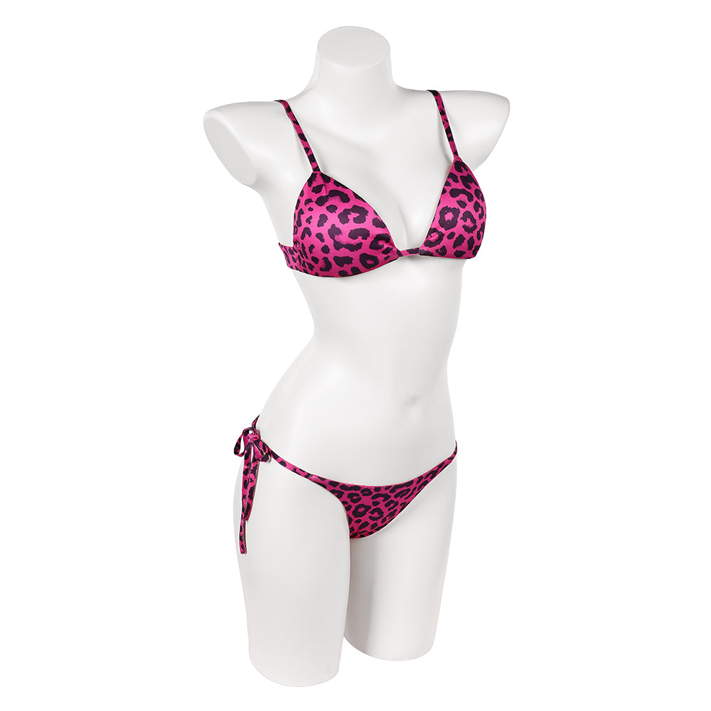 Cosplay Costume Tommy Lucia Caminos GTA(2026) Jeu Cosplay Maillot de Bain Bikini Rose à Imprimé Léopard Femme