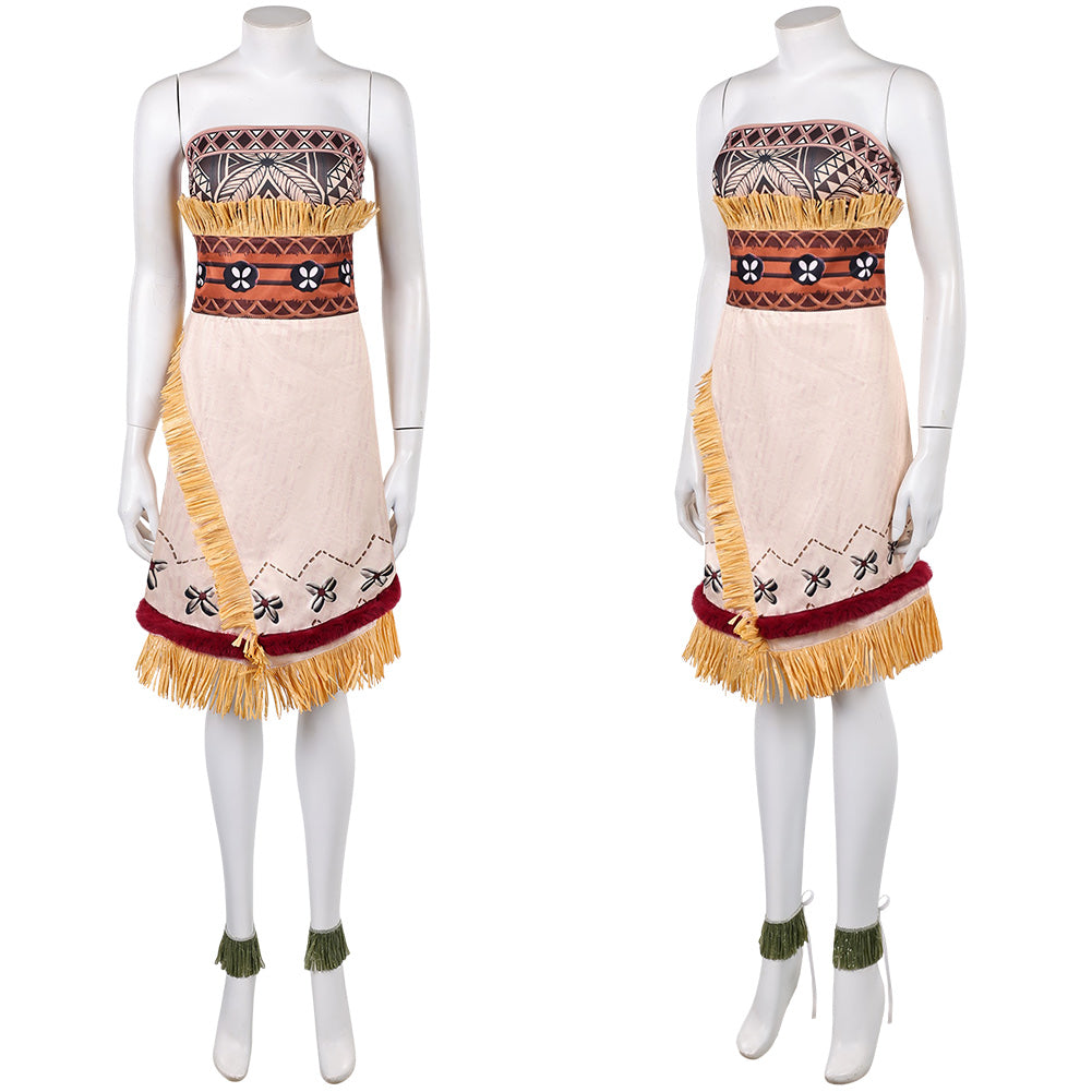 Cosplay Costume Vaiana La Légende du Bout du Monde(2026) Film Cosplay Robe Beige Femme