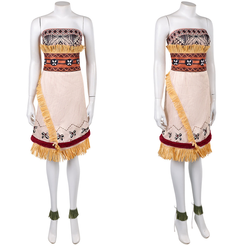 Cosplay Costume Vaiana La Légende du Bout du Monde(2026) Film Cosplay Robe Beige Femme