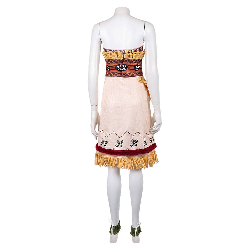 Cosplay Costume Vaiana La Légende du Bout du Monde(2026) Film Cosplay Robe Beige Femme