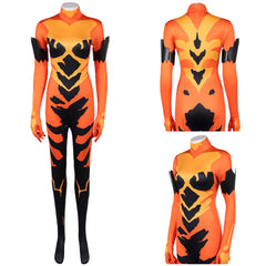 Cosplay Costume Volcanikka Invincible 4(2026) TV Cosplay Combinaison Orange et Noire Femme
