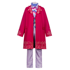 Cosplay Costume Willy Wonka Charlie et la Chocolaterie Film Cosplay Tenue Rose Homme