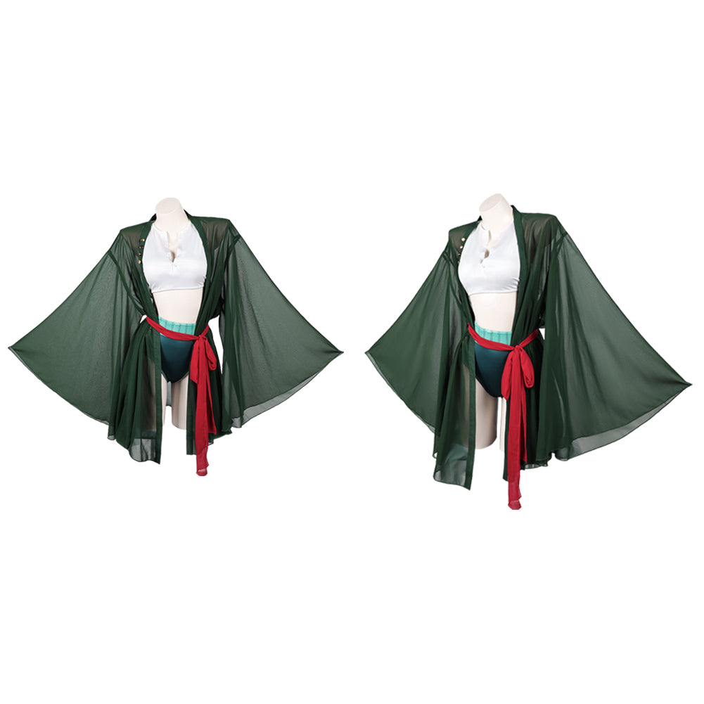 Cosplay Costume Zoro One Piece Live Action 2(2026) TV Cosplay Maillot de Bain Vert Femme