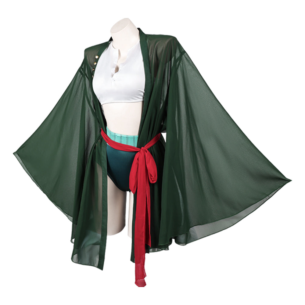 Cosplay Costume Zoro One Piece Live Action 2(2026) TV Cosplay Maillot de Bain Vert Femme