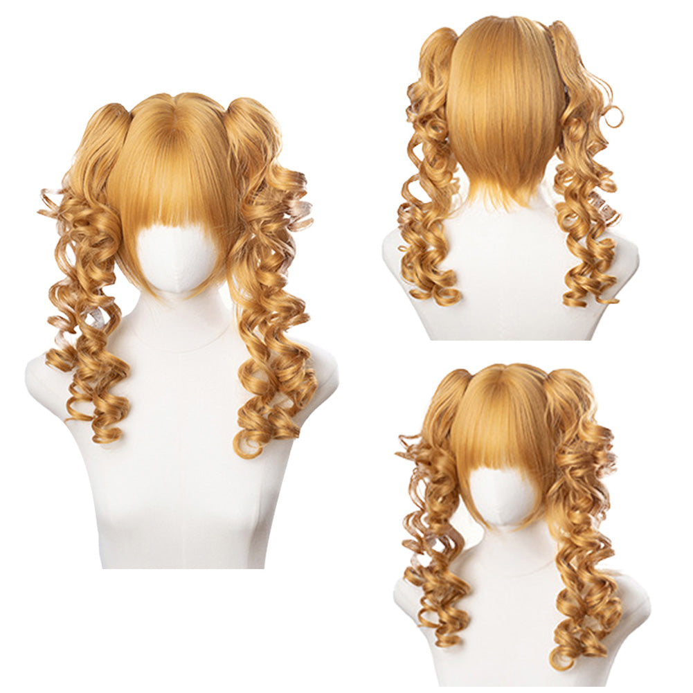 Cosplay Perruque Kitty Juno Overwatch Jeu Perruque Jaune Femme