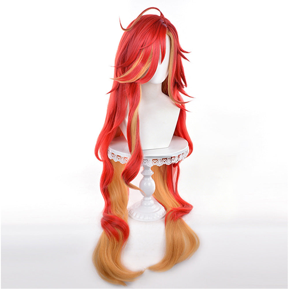 Cosplay Perruque Mavuika Genshin Impact Jeu Perruque Rouge Femme