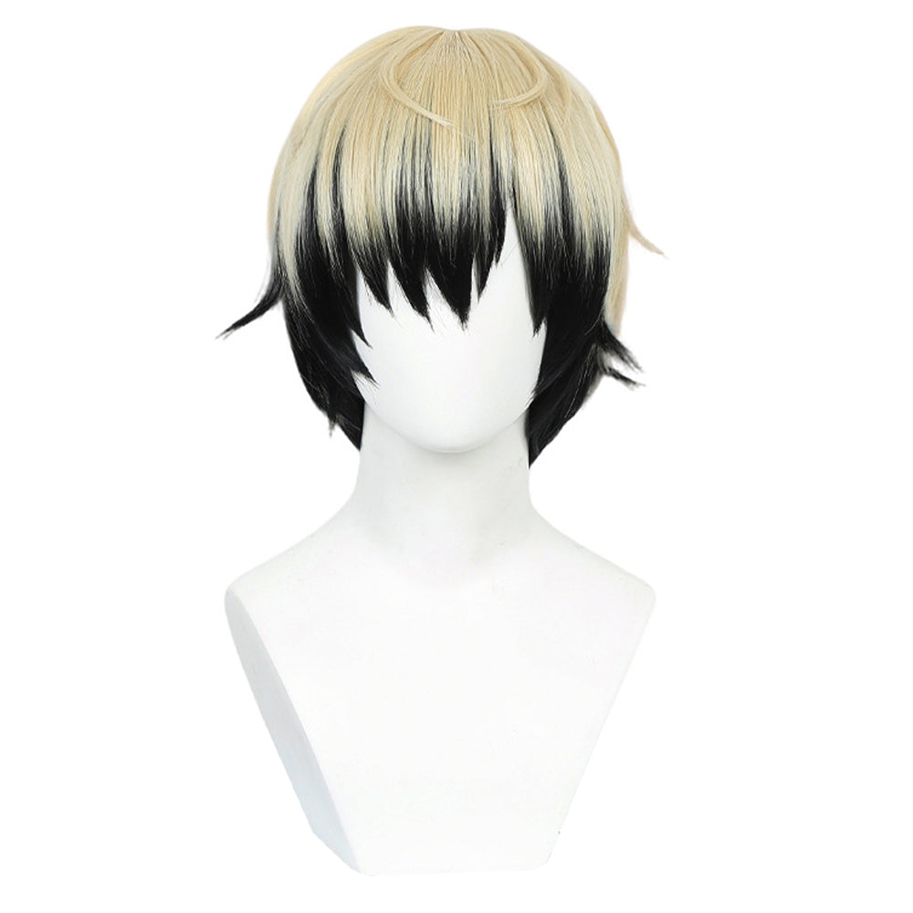 Cosplay Perruque Naoya Zenin Jujutsu Kaisen Saison 3(2026) Anime Perruque Jaune et Noire Homme