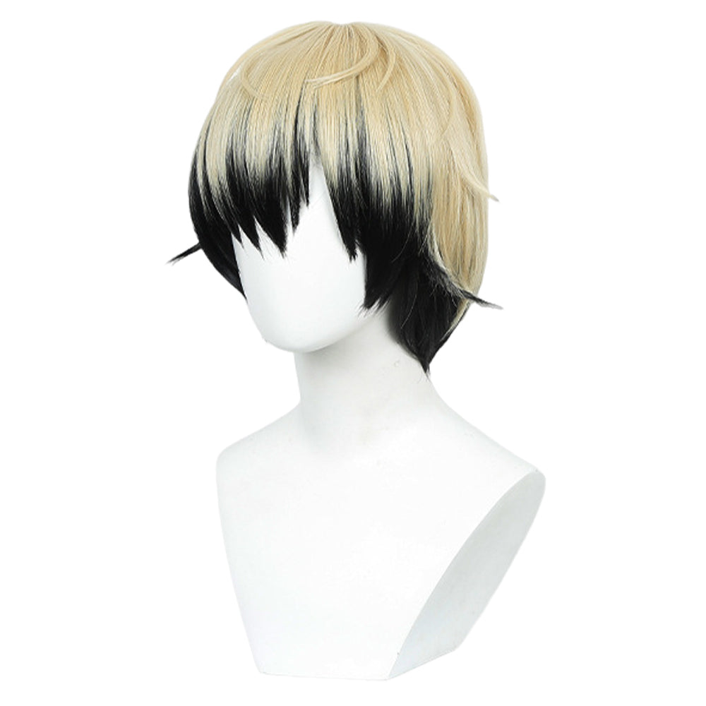 Cosplay Perruque Naoya Zenin Jujutsu Kaisen Saison 3(2026) Anime Perruque Jaune et Noire Homme