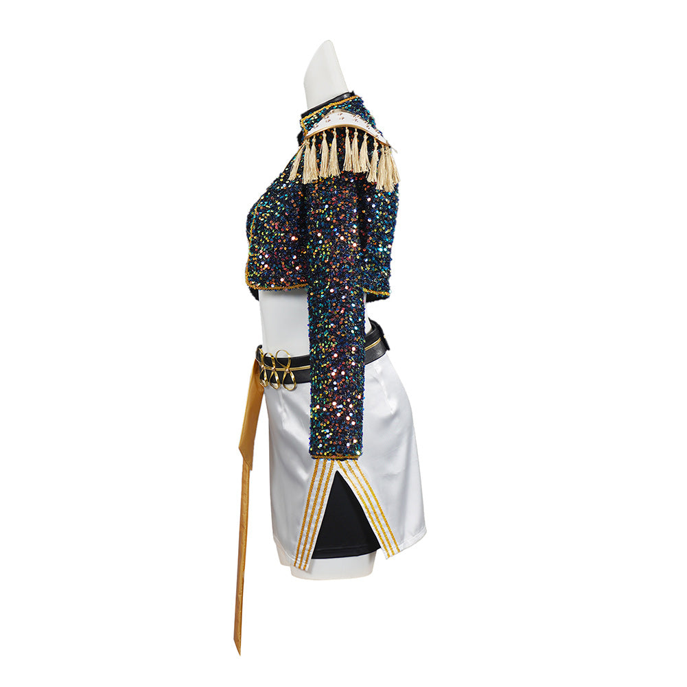 Enfant KPop Demon Hunters(2025) Mira Golden Tenue Noire Cosplay Costume