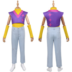 Enfant KPop Demon Hunters(2025) Mystery Saja Tenue de Gilet Violet Cosplay Costume
