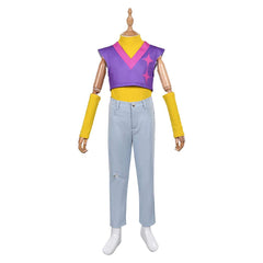 Enfant KPop Demon Hunters(2025) Mystery Saja Tenue de Gilet Violet Cosplay Costume
