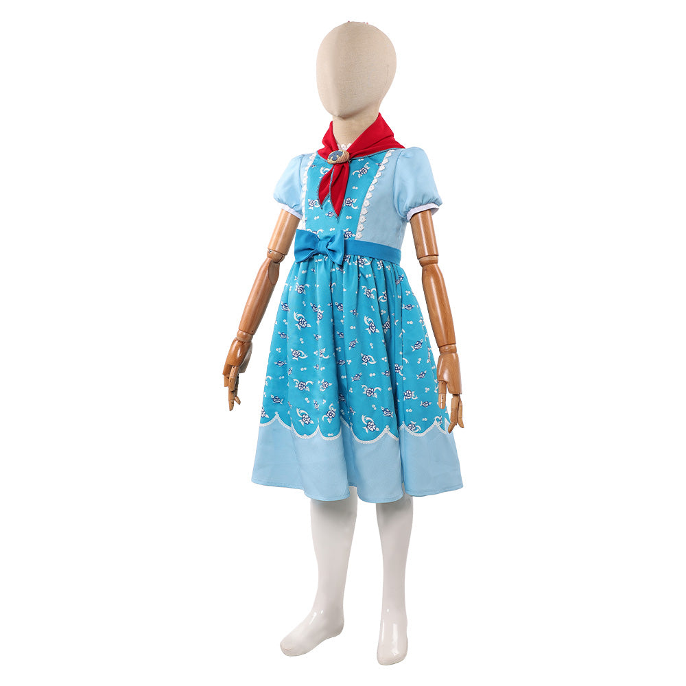 Enfant Stranger Things Saison 5 Holly Wheeler Robe Bleue Cosplay Costume