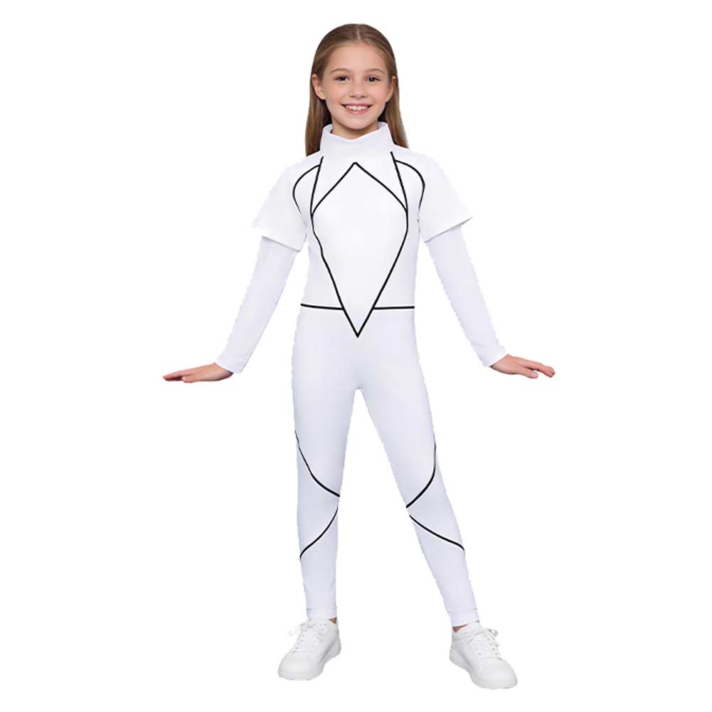 Enfant Stranger Things Saison 5 Kali Combinaison Blanche Cosplay Costume