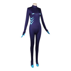 Femme Hazbin Hotel 2 Vox Combinaison Bleue Cosplay Costume