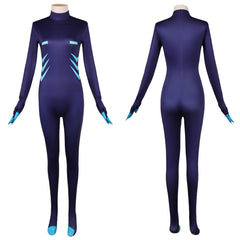 Femme Hazbin Hotel 2 Vox Combinaison Bleue Cosplay Costume