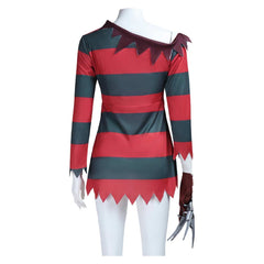 Femme Les Griffes de La Nuit Freddy Krueger Tenue avec Chapeau Cosplay Costume