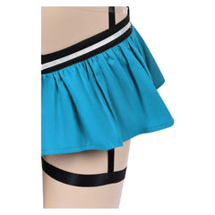 Femme Lingerie Sexy Bleue et Noire Cosplay Costume Carnaval