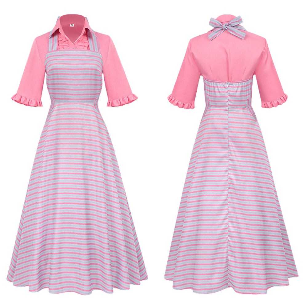 Femme Wicked Glinda Robe Rayée Cosplay Costume