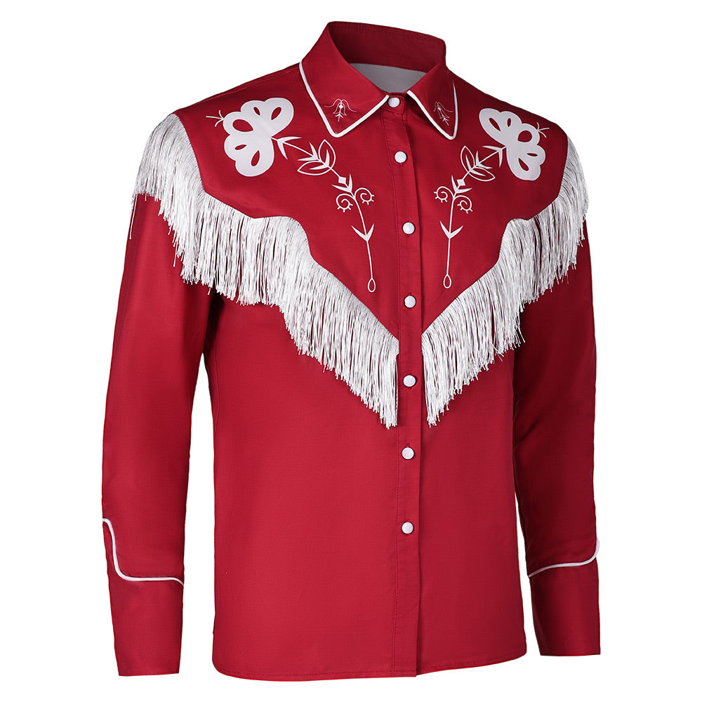 Film Barbie Ken Veste à Pampilles Rétro Rouge Design Original Cosplay Costume