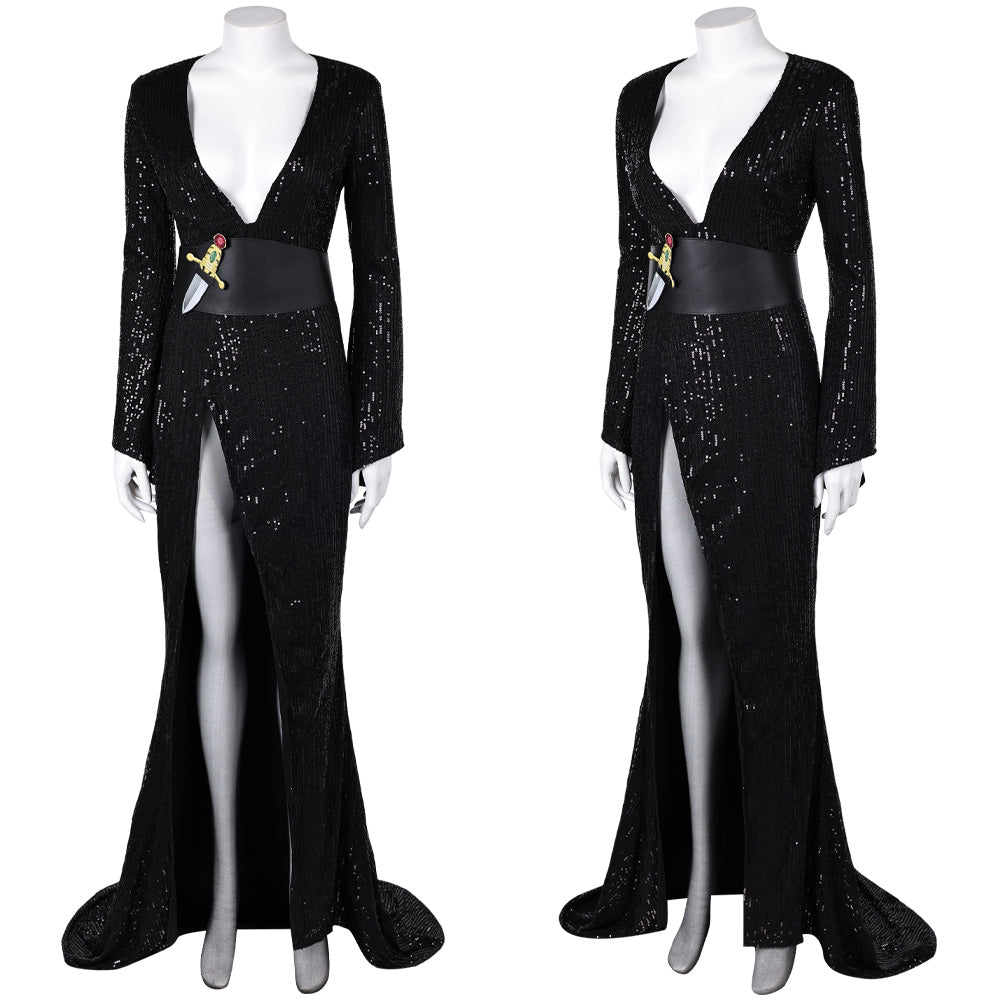 Film Elvira: Mistress of The Dark Elvira Robe Noire Cosplay Costume