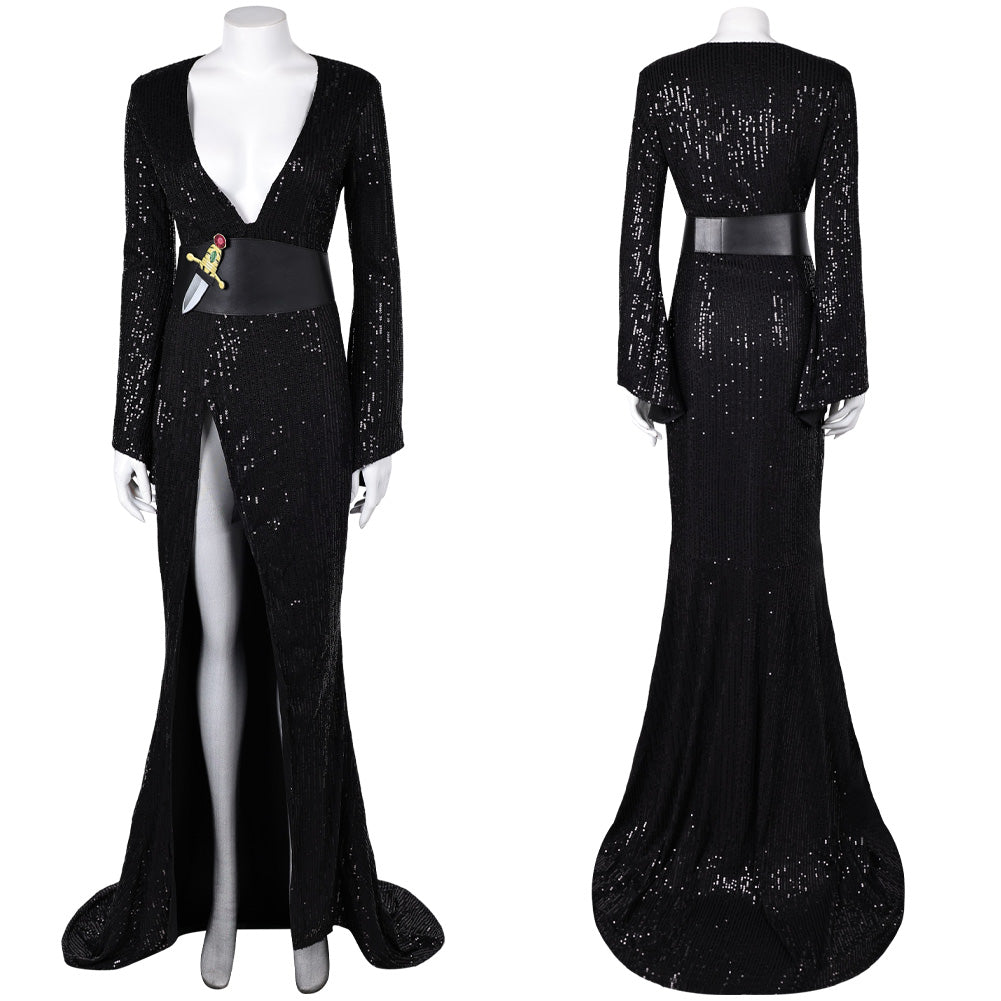 Film Elvira: Mistress of The Dark Elvira Robe Noire Cosplay Costume